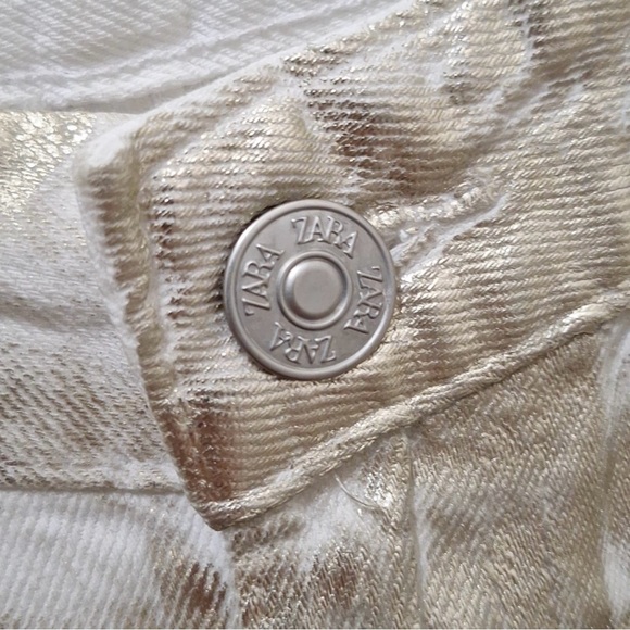 Zara TRF mid waist loose foil Jeans - Picture 10 of 15